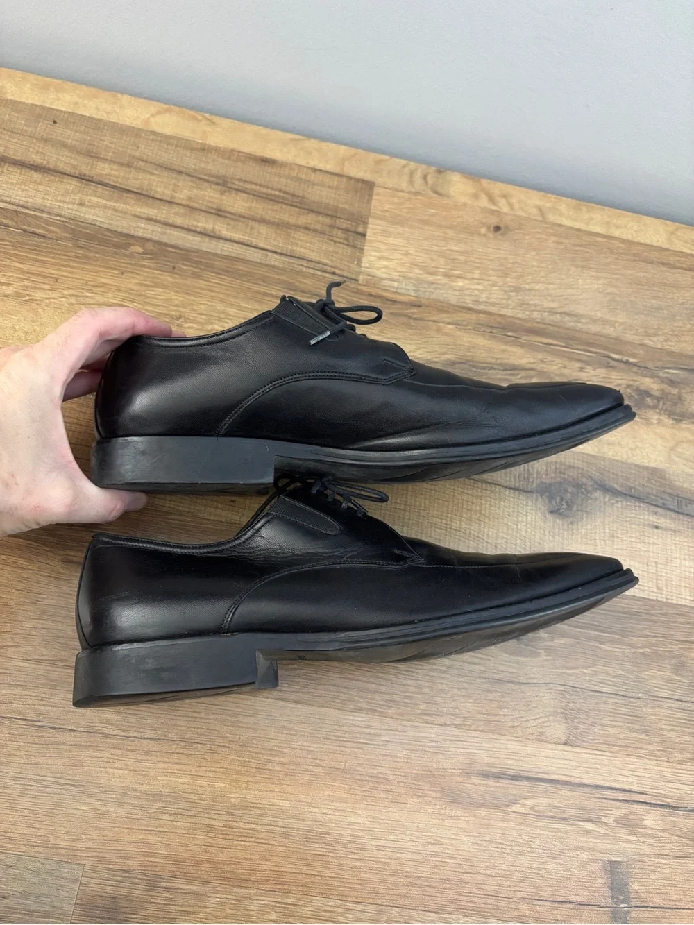 Bruno Magli Bishop Ranuncolo Lace Up Leather Shoes Black Men’s